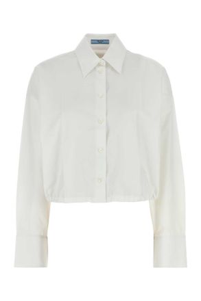 Prada Witte Poplin Overhemd