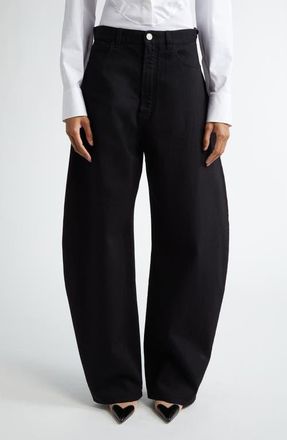 Alaia Round Denim Jeans in Noir Alaia at Nordstrom, Size 10 Us