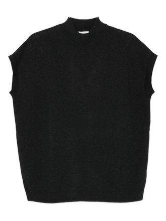 Alysi Grijze Zijde & Nylon Top