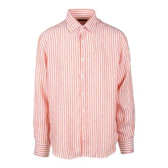 Paul & Shark Linnen Overhemd - Heren - Casual Overhemden - Roze - 3XL - Linnen - Overhemden