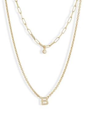 Meshmerise Diamond Initial Charm Necklace in Yellow-B at Nordstrom Rack