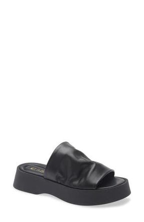 La Canadienne Vidal Slide Sandal in Black Leather at Nordstrom Rack, Size 11