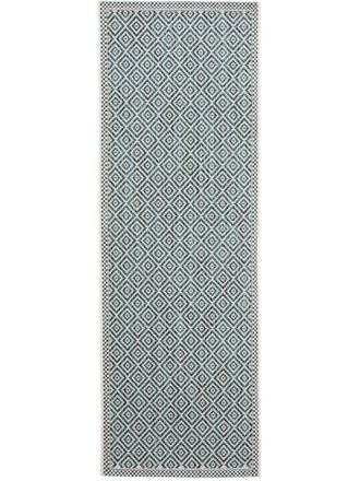 benuta Alfombra de pasillo exterior azul 80x240