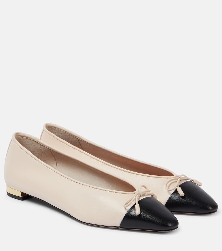 バレエシューズ PRADA BORDEAUX LEATHER BALLERINA WITH TRIANGLE LOGO Prada Bordeaux leather ballerina with triangle logo | TheDoubleF
