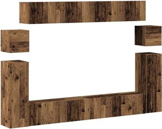 vidaXL Vidaxl - 8 Piece tv Cabinet Set Wall-mounted Old Wood Engineered Wood