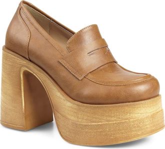 Candie's Ace Platform Pump in Tan Faux at Nordstrom, Size 10