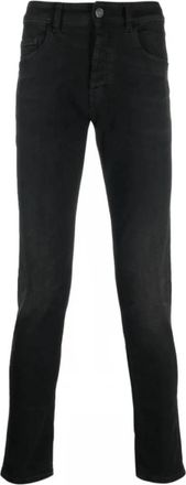 Lardini Donkergrijze Skinny Jeans - Heren - Slim Fit Jeans - Zwart - W35 - Katoen - Jeans