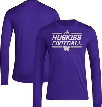 adidas Mens adidas Purple Washington Huskies Locker Football Pre-Game AEROREADY Long Sleeve T-Shirt at Nordstrom, Size Xx-Large