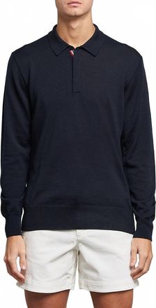 Orlebar Brown Ebro Stripe Merino Polo Shirt In Night Iris