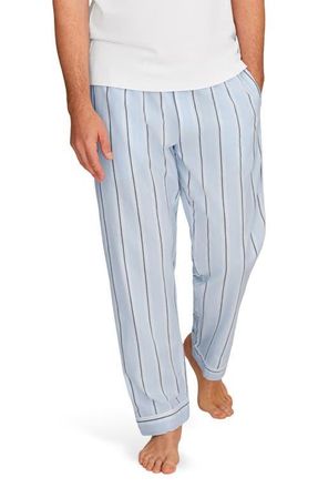 Petite Plume Stripe Cotton Twill Pajama Pants in Blue at Nordstrom, Size X-Large