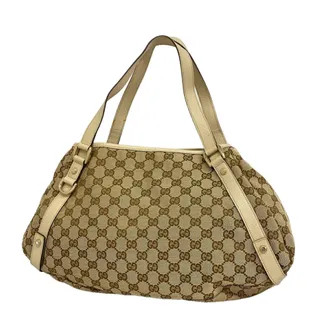 Gucci Beige Brown Canvas Tote Bag (Pre-Owned)