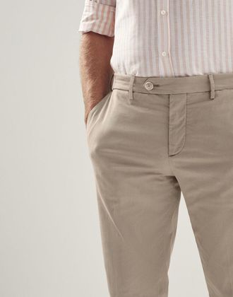 Brunello Cucinelli Tailored Cotton Trousers - Clay