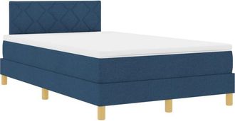 vidaXL Box Spring Bed with Mattress Blue 120 x 200 cm Fabric Vidaxl