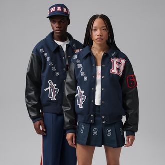 Nike Jordan Mens Jordan Flight x Howard University Varsity Jacket in Blue | IU5510-419