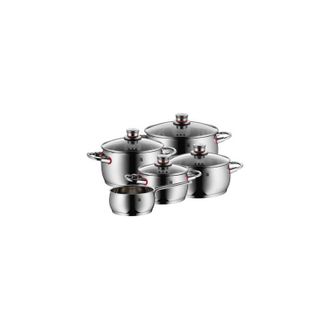 WMF Wmf Compact Cuisine Set Di Pentole 5 Pezzi In Acciaio Inox Cromargan Dal Design Salvaspazio, Adatte A Tutti I Piani Cottura, Compresa Induzione