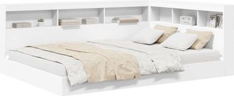 vidaXL Bookcase Bed with Headboard White 160 x 200 cm Engineered wood Vidaxl