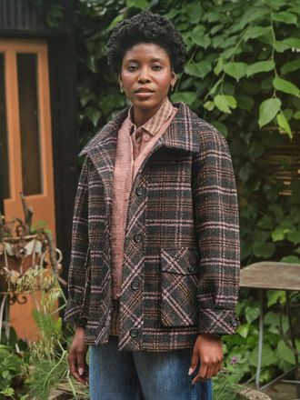Fat Face FatFace Heather Navy Check Coat