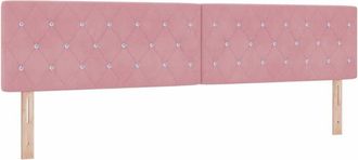 vidaXL Cabecero De Terciopelo Argyle Manual Rosa 200 Cm Terciopelo Vidaxl