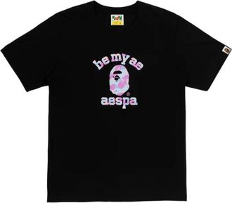 A Bathing Ape x Aespa College Relaxed Fit T-Shirt Black 1M73-110-911-BLK