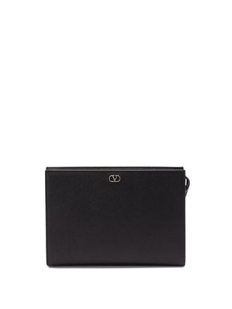 Valentino Garavani Vlogo Signature Leather Pouch