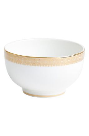 Vera Wang Lace Bone China Rice Bowl in Gold at Nordstrom