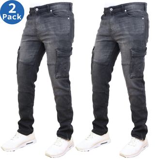 Blue Ice Mens Stretch Cargo Pocket Jeans-2 Pack