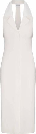 Anemos Womens Bond Midi Dress In Stretch Twill In White