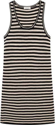 Anine Bing Arie Dress Black And Ivory Stripe