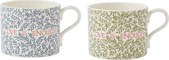 Spode Set Of 2 Morris & Co. Love Is Enough Mugs