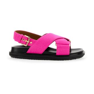 Marni Flat Sandals, female, Pink, Size: 6 US Criss Cross Sandal