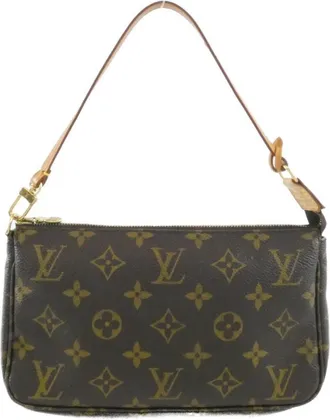 Louis Vuitton Monogram Marron Coated Canvas Pochette (Pre-Owned)