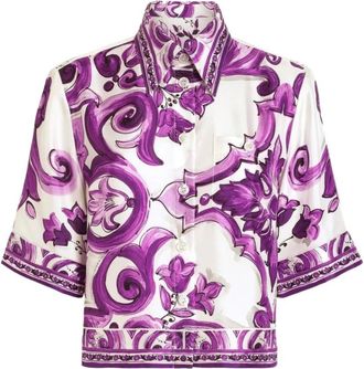 Dolce & Gabbana Stijlvolle Overhemden voor Mannen - Dames - Overhemden - Paars - XS - Overhemden