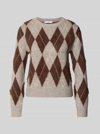 Mango Regular Fit Pullover mit Woll-Anteil Modell Rombete in Beige, Gr&ouml;&szlig;e XL