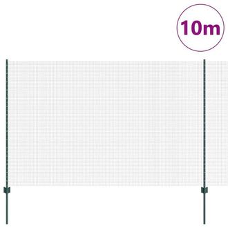 Berkfield Home Green Welded Wire Fence with 5 U Posts Green 1.6x10 m Steel