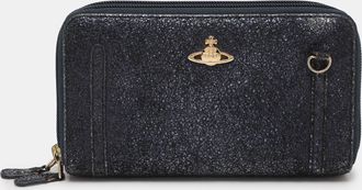 Vivienne Westwood Metallic Suede Double Zip Wallet