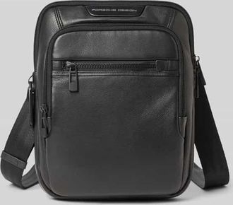 Porsche Design Umhängetasche aus Leder mit Label-Detail in BLACK, Größe 1