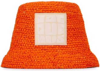 Jacquemus Le Bob Ficiu bucket hat - women - Raffia - 58 - Orange