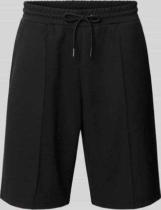Review Shorts mit elastischem Bund und Ziern&auml;hten in Black, Gr&ouml;&szlig;e XXL