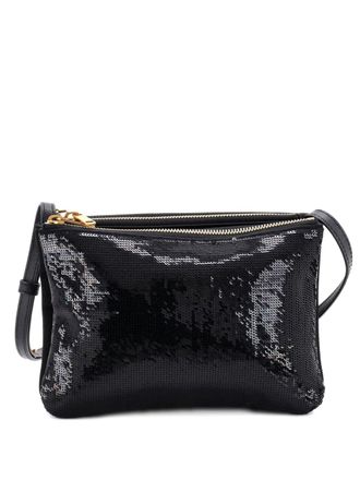 Celine Borsa a tracolla Trio piccola in nylon con paillettes - Nero