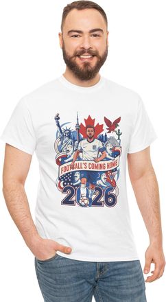 Generic England World Cup 2026 White Cotton T-Shirt, Unisex Regular Fit, Football Fan Match Day Supporter Apparel, Streetwear Style (UK, Alpha, XXL, Regular, 
