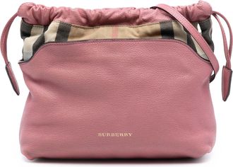 Burberry Pre-owned Womens House Check Canvas And Calfskin Little Crush Crossbody - Rose Gold Leather - One Size