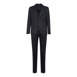 Tagliatore Single Breasted Suits, male, Blue, XL, Single-Breasted Suit