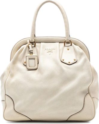 Prada 2000-2012 Vitello Daino Frame tote bag - Wit