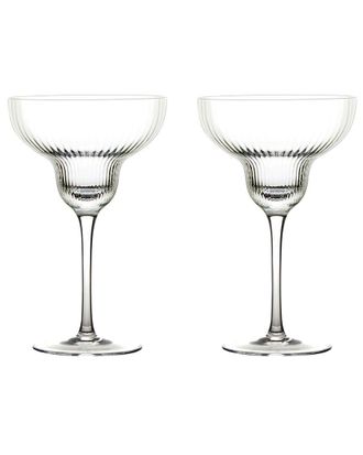 Anton Studio Designs Set Of 2 Empire Clear Margarita Glasses