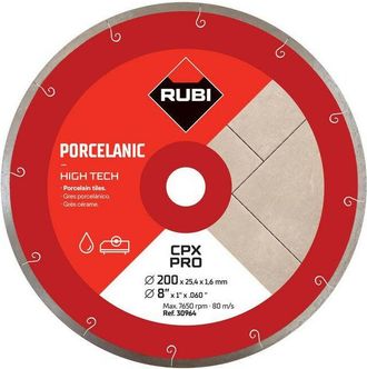 Rubi Disco De Diamante Para Gres Porcel&aacute;nico J-slot 200 X 25,4 X 1,6mm - Cpx-200 Pro