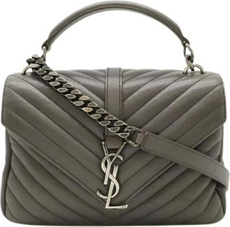 Saint Laurent Pre-owned Handbags, female, Gray, Size: ONE SIZE Pre-owned Handbag