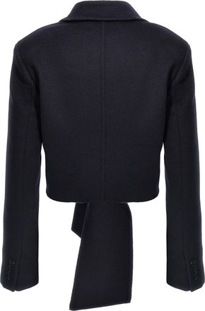 Max Mara Womens Blue Wool Full-Length Jacket Clothing