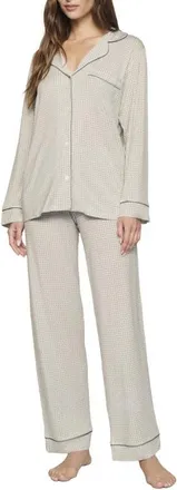 Eberjey Gisele Printed Long Pajamas in Geo Mod Desert Sage / at Nordstrom, Size X-Small
