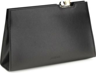 Jacquemus Womens Le Salon Shoulder Bag Black Calf Leather Bos Taurus