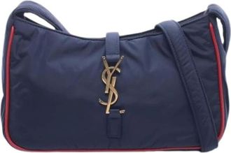 Saint Laurent Pre-owned Shoulder Bags, female, Blue, Size: ONE SIZE Pre-owned Vintage Nylon Shoulder Bag